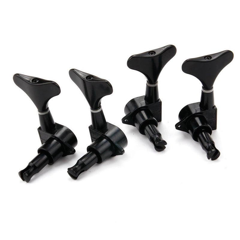 WingPower Electric Bass Tuning Pegs, Machine Heads Knobs, String Tuners for Electric Bass, 4Pcs, 2 Left 2 Right, Black Closed Zinc Alloy, Guitar and Bass Accessories - Image 3